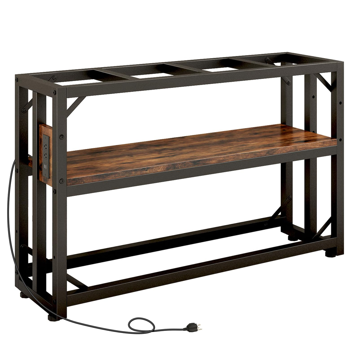 METYERRY 55 Gallon Fish Tank Stand with Power Outlet,Adjustable Shelf