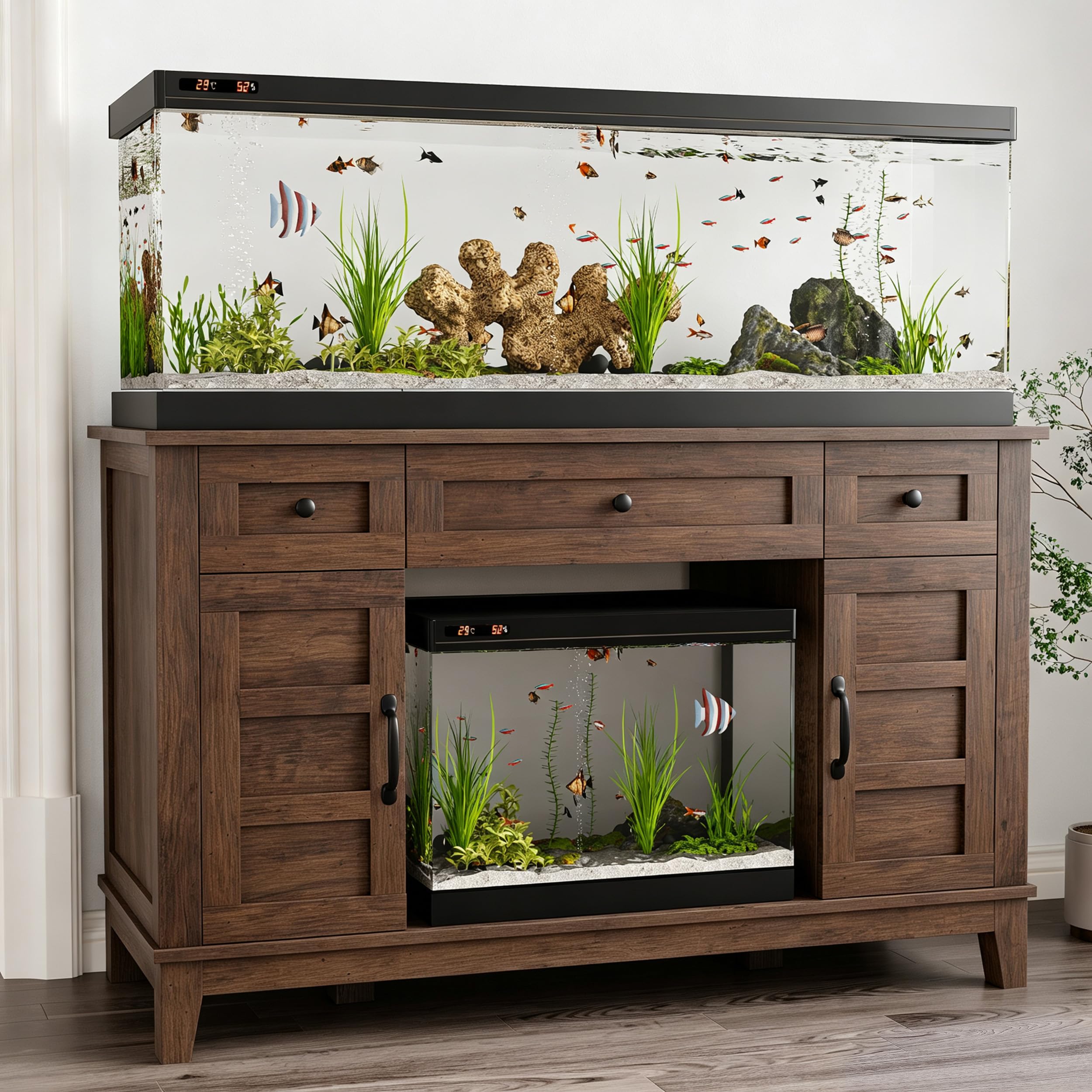 Garvee Fish Tank Stand with Power Outlet, 55 Gallon Aquarium Stand